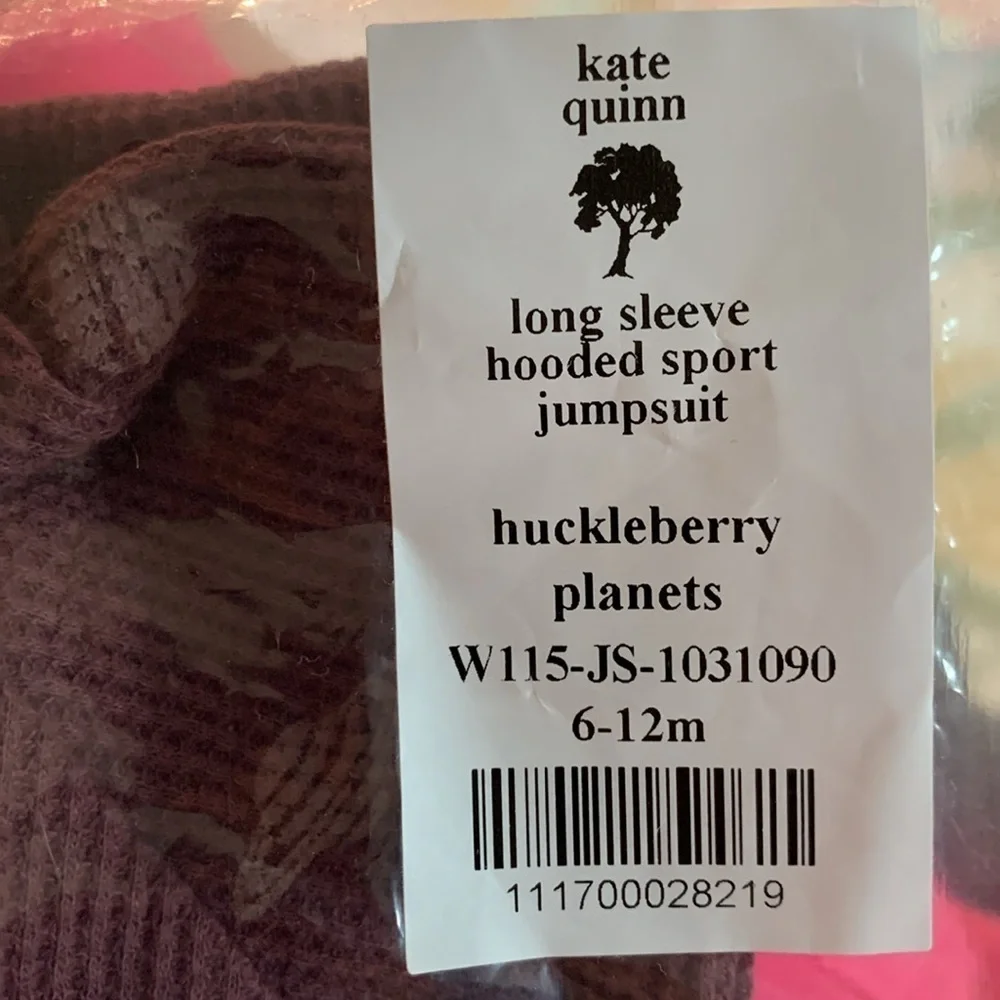 NWT Kate Quinn Organics Long Sleeve Hooded Sport Jumpsuit  6-12 Months